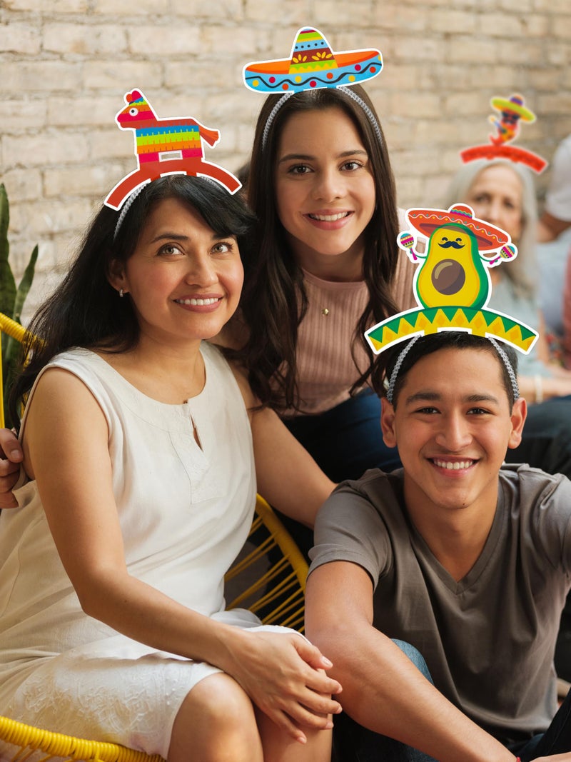 Melisheer 50 PCS Cinco De Mayo Decorations, Mexican Headbands, Colorful Patterned Cardboard Sombrero Cinco De Mayo Hats Fiesta Headbands for Women Men Costume Mexican Theme Celebration Party Favors - Image 5